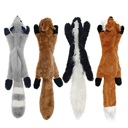 WPET Peluches para Perros Juguetes para Masticar Mascotas Cachorro Limpieza de Dientes Juguete Lobo Juguetes Peluches de Peluche Conejo Bocinazos Entrenamiento Ardilla, Ciervo