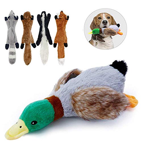 WPET Peluches para Perros Juguetes para Masticar Mascotas Cachorro Limpieza de Dientes Juguete Lobo Juguetes Peluches de Peluche Conejo Bocinazos Entrenamiento Ardilla, Ciervo