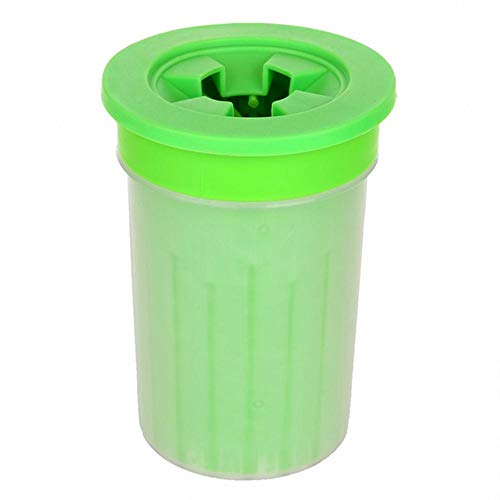 WPET Taza de Limpieza para pies de Gato para Mascotas Peines portátiles de Silicona Suave Limpiador de pies para Perros Cepillo de Lavado Lavadora de Patas para Perro Mascota, Verde, S