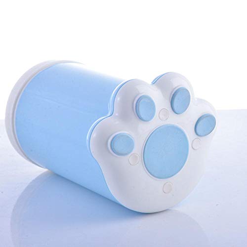 WPET Taza para Limpiador de Patas de Perro Peines de Silicona Suave Taza para Lava pies portátil para Mascotas Cepillo para Limpieza de Patas Lavado rápido de pie de Gato Sucio, Rosa, 9x9x17cm