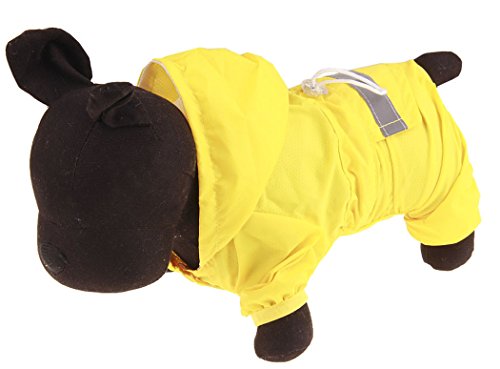 Xiaoyu chaqueta impermeable para perro de mascota con chubasquero impermeable y tiras reflectantes de seguridad ajustables para perro, marrón, M