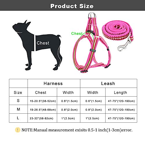 XYBB Arnes Perro Arnés De Perro Pitbull Y Correa Set Reflectante Arnés De Mascota Plomo Bulldog Arnés Bungee Correas para Perros Pequeños Medianos Grandes M Rosa