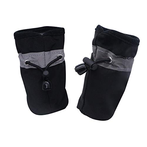 YAODHAOD Protector de Pata de Botas para Perros, Zapatos para Perros Antideslizantes, Estos Cómodos Zapatos Suave Tienen Correas Reflectantes, para Perros Pequeños (4, Negro)