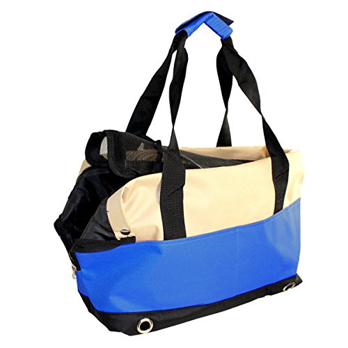 YATEK Bolso de Transporte para Perros y Gatos, con 4 Bolsillos Laterales y protección Anti-Salto de Color Azul