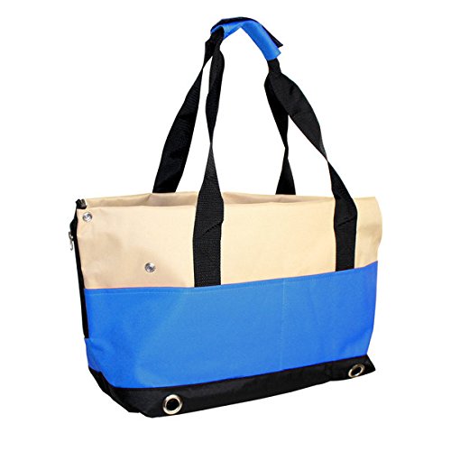 YATEK Bolso de Transporte para Perros y Gatos, con 4 Bolsillos Laterales y protección Anti-Salto de Color Azul