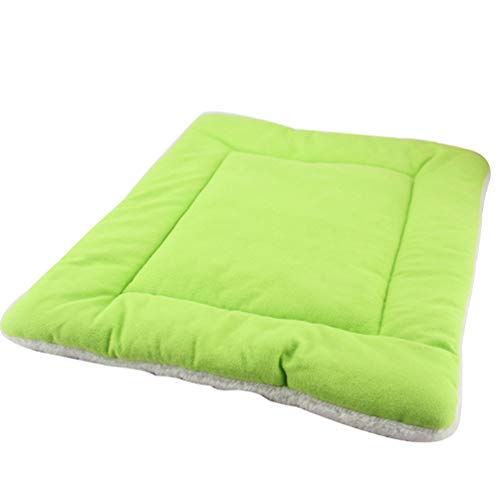 YiLianDaD Caliente Estera de Cojín para Mascotas Colchoneta Gato Almohadilla Suave Camas Dormir Fleece Peluche Acogedor Colchon Perros Gatos Verde