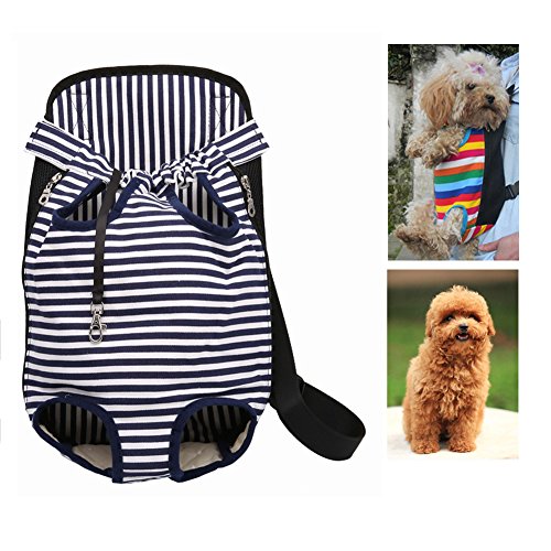 YOUJIA Bolsa de Transporte Bolso Mochila Frontal a Rayas para Perro Mascota Animales Raya, M (32 * 20cm)