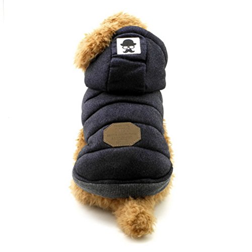 Zunea Chaleco de Perro pequeño Forro Polar Forrado Abrigo de Invierno cálido Chaqueta de Cachorro con Capucha a Prueba de Viento Mascota Chihuahua Sudadera Ropa de Perrito Prendas de Vestir Azul S