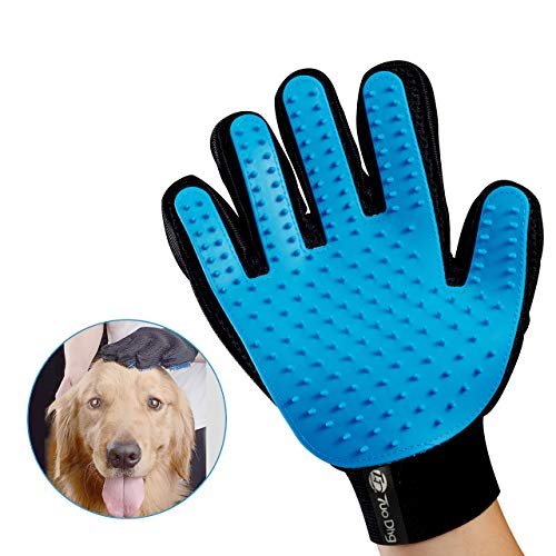 2PCS Guantes de 5 Dedos Manopla Masaje para Perros mascotas gatos, Retiro del pelo y aparato de masaje, promover la circulación de la sangre, Guantes Eficientes para la Eliminación de Pelo Suelto