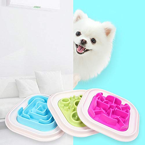 A-Z Pet Dog Bowl Comedero Lento De plástico Anti Asfixia Cachorro Gato Comiendo Dish Bowl Anti-Gulping Plato de Comida, Platos for Perros (Color : D)