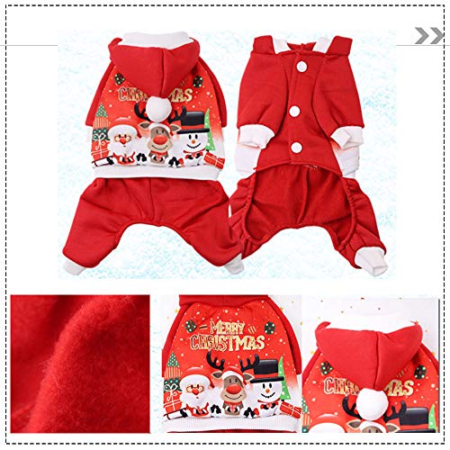 Abcsea Ropa para Mascotas Perros Navidad, Traje De Perro Navidad, Navidad Ropa para Mascotas, Disfraces para Mascotas, Traje De Navidad Perro, Disfraz para Perro Navidad, Rojo, XL