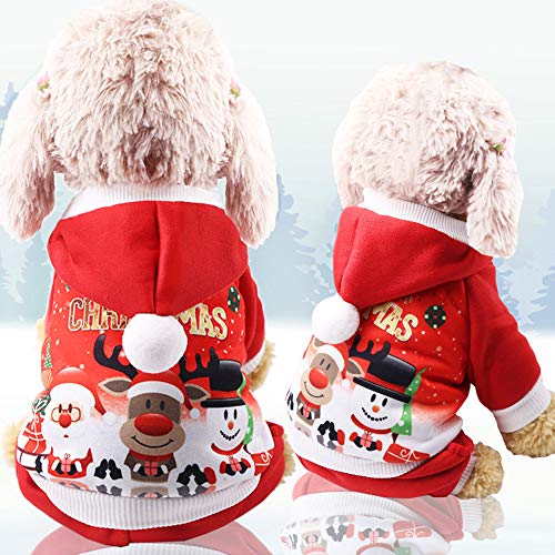 Abcsea Ropa para Mascotas Perros Navidad, Traje De Perro Navidad, Navidad Ropa para Mascotas, Disfraces para Mascotas, Traje De Navidad Perro, Disfraz para Perro Navidad, Rojo, XL