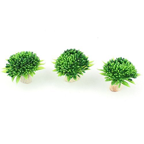 Acuario artificial de agua Hierba Planta Decoración 5cm altos 3pcs verde