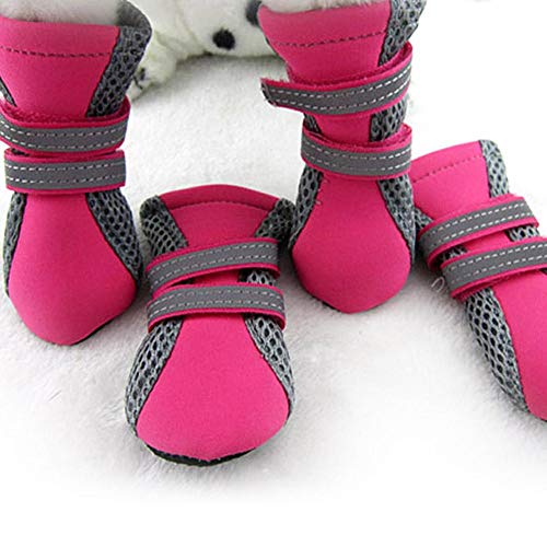 Ahomi - Botas de Goma Antideslizantes para Mascotas, 4 Unidades, Impermeables, para Gatos y Perros