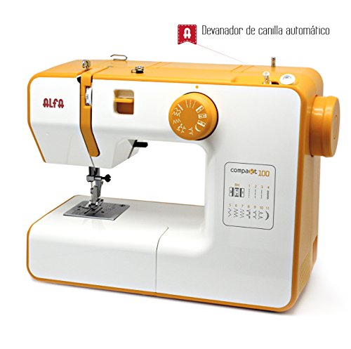 Alfa Compact100 Compakt 100-Maquina de Coser compacta, Blanco, 25 x 15 x 32 cm