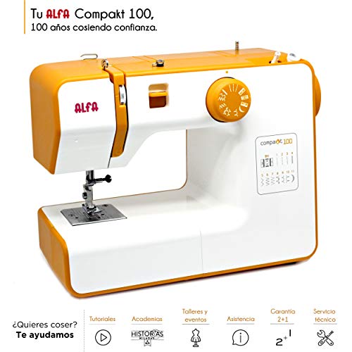 Alfa Compact100 Compakt 100-Maquina de Coser compacta, Blanco, 25 x 15 x 32 cm