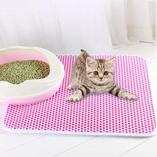 Alfombrilla de arena para gatos doble, Alfombrilla para rascar alfombras para gatos Alfombrilla impermeable universal a prueba de arena Suministros para mascotas, Alfombra para arena para gatos