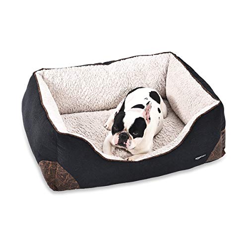 AmazonBasics Cama para mascotas, de tamaño grande, negro