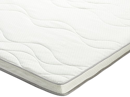 AmazonBasics - Colchoncillo de espuma viscoelástica con funda acolchada y pantografia bugnata (90 x 200 cm)