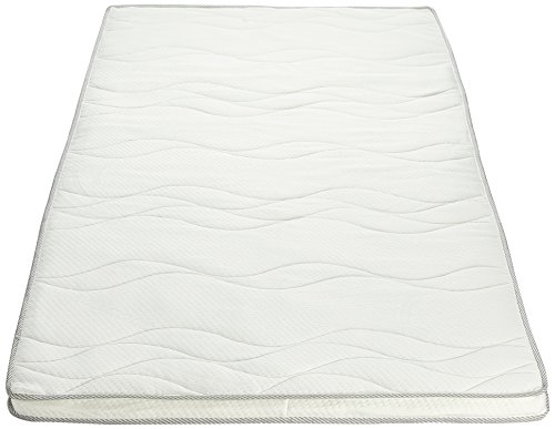 AmazonBasics - Colchoncillo de espuma viscoelástica con funda acolchada y pantografia bugnata (90 x 200 cm)