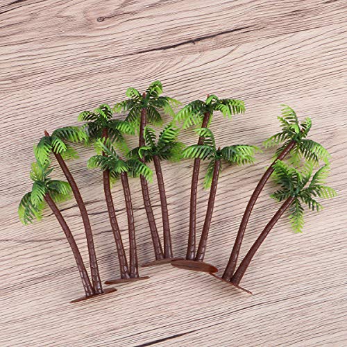 Amosfun Artificial Coconut Palm Tree Simulación Coconut Tree Fish Tank decoración Miniatura Macetas Bonsai DIY Craft House Resina Decoración 5 Pcs