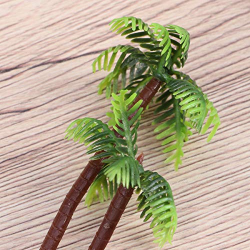 Amosfun Artificial Coconut Palm Tree Simulación Coconut Tree Fish Tank decoración Miniatura Macetas Bonsai DIY Craft House Resina Decoración 5 Pcs