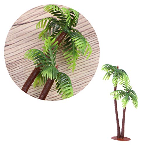 Amosfun Artificial Coconut Palm Tree Simulación Coconut Tree Fish Tank decoración Miniatura Macetas Bonsai DIY Craft House Resina Decoración 5 Pcs