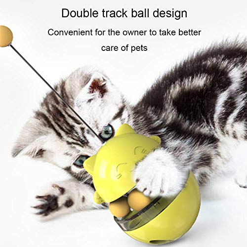 AYEMOY Juguete De Plato Giratorio De Gato, Tumbler Interactive Cat Toys Pelota Tumbler Interior Pelota Favorita para Gatos Juguetes para Gatos De Todas Las Edades (Rojo)