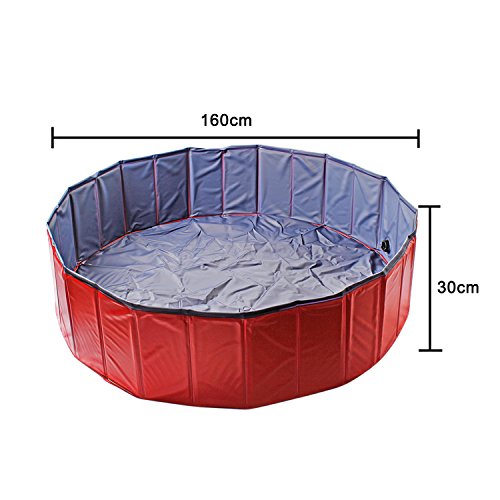 AYITOO Bañera para Perros, PVC Antideslizante y Resistente al Desgaste Piscina para Mascotas Perros, Bañera Plegable de Mascotas para Mascotas, Natación Piscina para Perros 160 cm x 30 cm