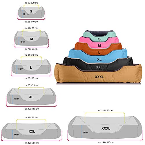 BedDog® Perro/Gato Cama Teddy S à XXXL, 14 Colores a Elegir, de Cordura y Microfibra, Cama para Perros Lavable, cojín para Perros, para Interiores y Exteriores