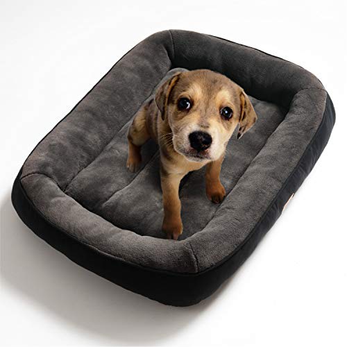 Bedsure Cama Perro Grande Lavable XL - Colchon Perro Cómoda de Felpa Muy Suave - Sofá de Perro 110x76x18cm,Negro