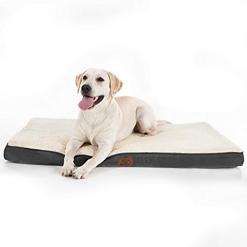 Bedsure Cama Perro Pequeño Ortopédica - Colchón Perro Invierno Lavable M(76x50x7.6 cm) Desenfundable con Espuma De Caja De Huevos