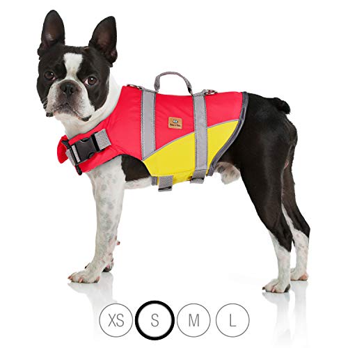 Bella & Balu Chaleco Salvavidas para Perros - Chaleco Reflectante para Perros para máxima Seguridad en y en el Agua al Nadar, navegar, Surf, Sup, excursiones en Barco, Kayak y Canoa