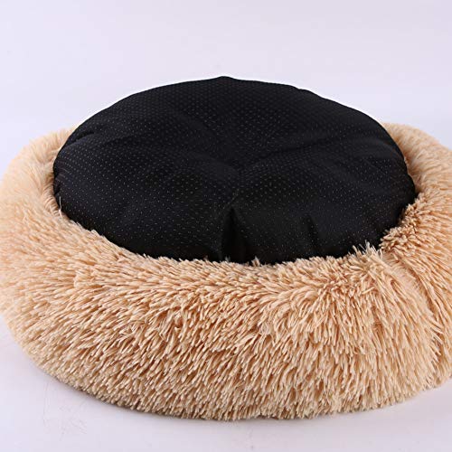 BELLENOV Cama de Mascotas Donut Cama de Perros Gatos Redonda Cómodo Suave Felpa Corto Cama de Gatitos Cachorros para Dormir Gris 40cm450g