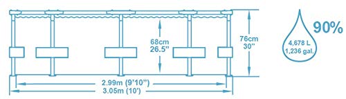 Bestway 56408 - Piscina Desmontable Tubular Steel Pro Max 305x76 cm con Depuradora de Cartucho 1.249  litros/hora