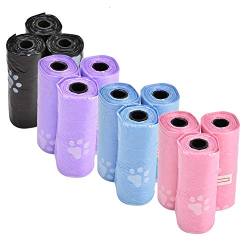 Bicaquu 20 Rollos de Basura Bolsa de corazón de Limpieza Mascota Perro Gato Basura Bolsa de Recogida de Caca