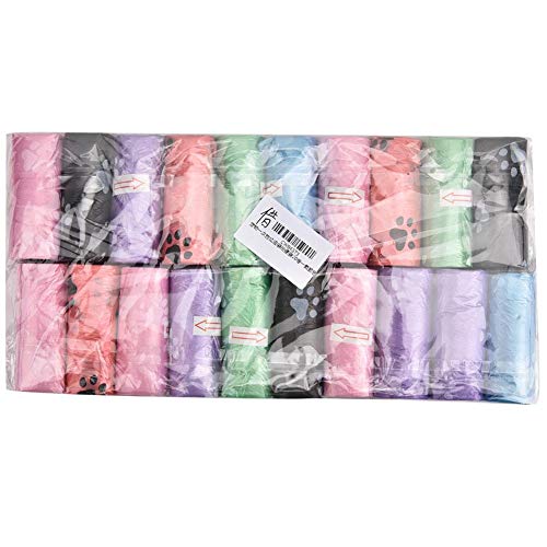 Bicaquu 20 Rollos de Basura Bolsa de corazón de Limpieza Mascota Perro Gato Basura Bolsa de Recogida de Caca