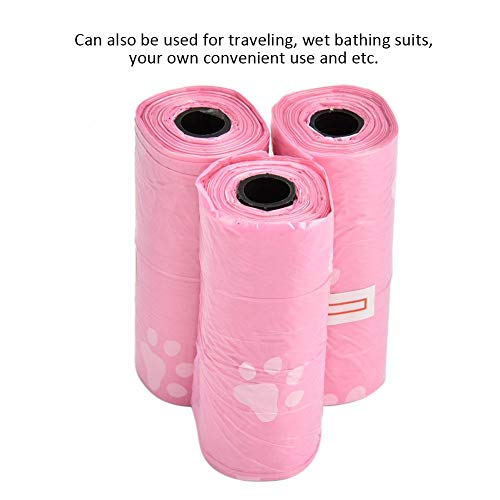 Bicaquu 20 Rollos de Basura Bolsa de corazón de Limpieza Mascota Perro Gato Basura Bolsa de Recogida de Caca(Rosado)