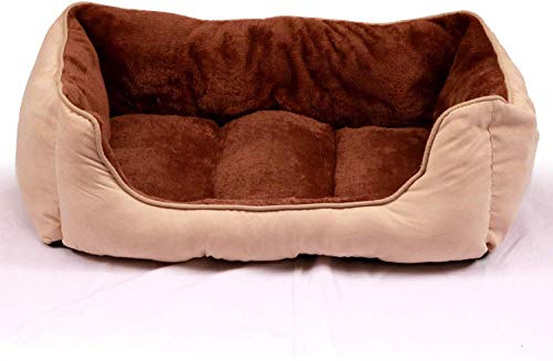 BIGLUFU Casa Cómoda para Mascotas, Cama para Perros, Sofá para Perros (M, Marrón)