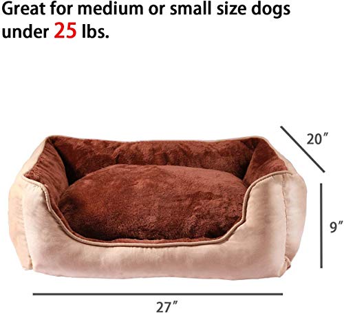 BIGLUFU Casa Cómoda para Mascotas, Cama para Perros, Sofá para Perros (M, Marrón)