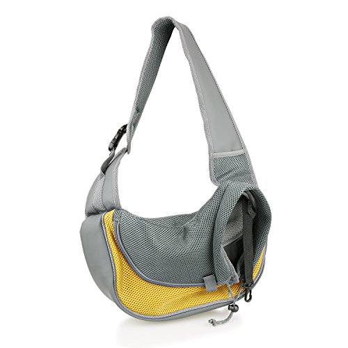 BIGWING Style-Bolso Bandolera para Llevar Perrito Gatito Mascota Portable Todo en Uno, Amarillo Pequeño