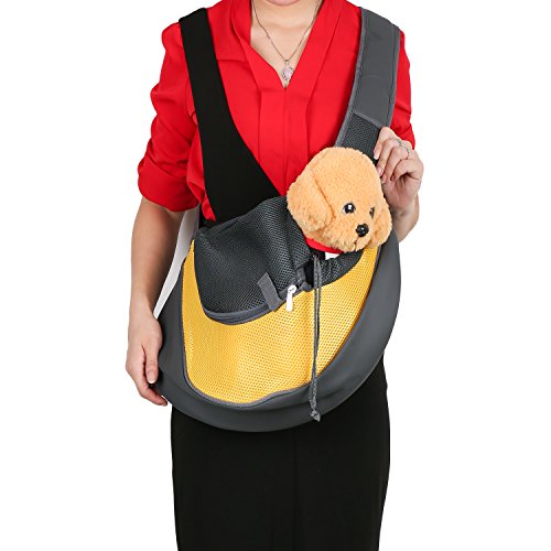 BIGWING Style-Bolso Bandolera para Llevar Perrito Gatito Mascota Portable Todo en Uno, Amarillo Pequeño