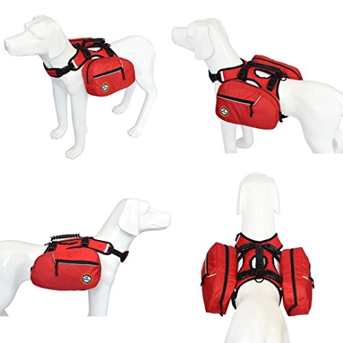 BLACKDOGGY Perro Mochila Paquete Ajustable para la excursión al Aire Libre Saddlebag Estilo Accesorio del Perro (L)