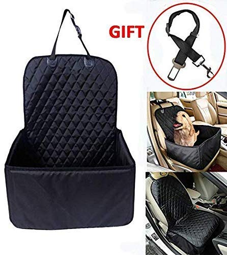 Boonor 2 en 1 Asiento de coche para perro, perro, funda de asiento, transportador elevado de mascotas, funda de silla de coch,e diseño trasero impermeable y antideslizante (para asientos delanteros)