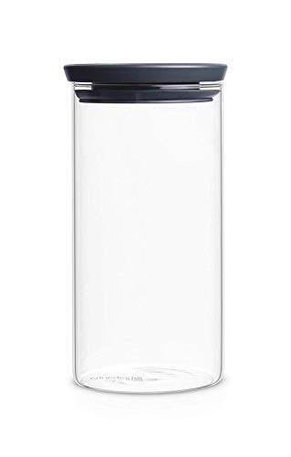 Brabantia 298264 - Tarro de Cristal, 1.1 L, Tapa Gris Oscuro