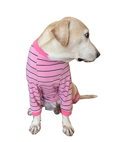 BT Bear Ropa de Perro Grande, elástico clásico a Rayas Ropa de Mascotas Proteger articulaciones Anti-Pelo Cuatro Patas Perro Pijama Jumpsuit para Perros medianos Grandes Labrador Golden Retriever