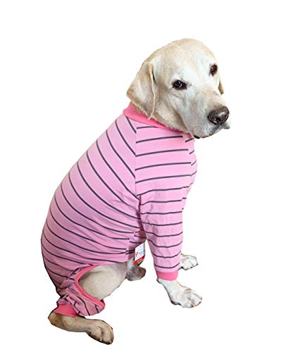 BT Bear Ropa de Perro Grande, elástico clásico a Rayas Ropa de Mascotas Proteger articulaciones Anti-Pelo Cuatro Patas Perro Pijama Jumpsuit para Perros medianos Grandes Labrador Golden Retriever