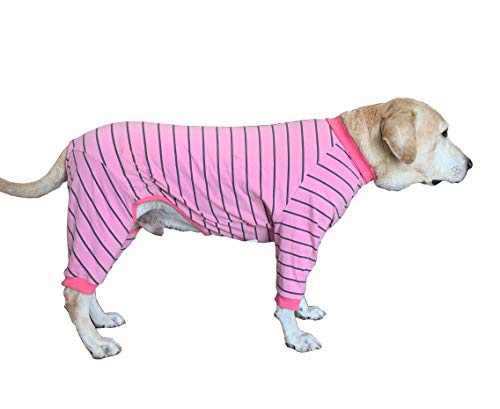 BT Bear Ropa de Perro Grande, elástico clásico a Rayas Ropa de Mascotas Proteger articulaciones Anti-Pelo Cuatro Patas Perro Pijama Jumpsuit para Perros medianos Grandes Labrador Golden Retriever