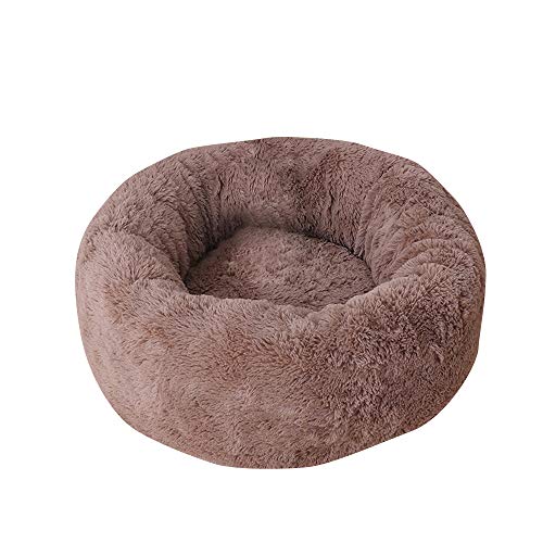 BVAGSS Cama para Mascotas Relajante Cama Redonda Nido Cálido para Gatos y Perros Pequeños XH029 (S, Coffee)