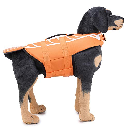 BVAGSS Chaleco Salvavidas para Perro Traje de baño Traje de baño Chaleco de natación Flotante XH006 (L, Orange)